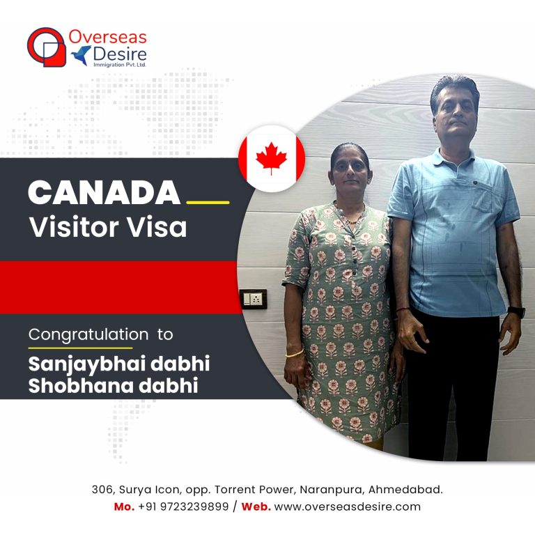 Sanjaybhai dabhi & Shobhana dabhi, Canada Visitor Visa Success